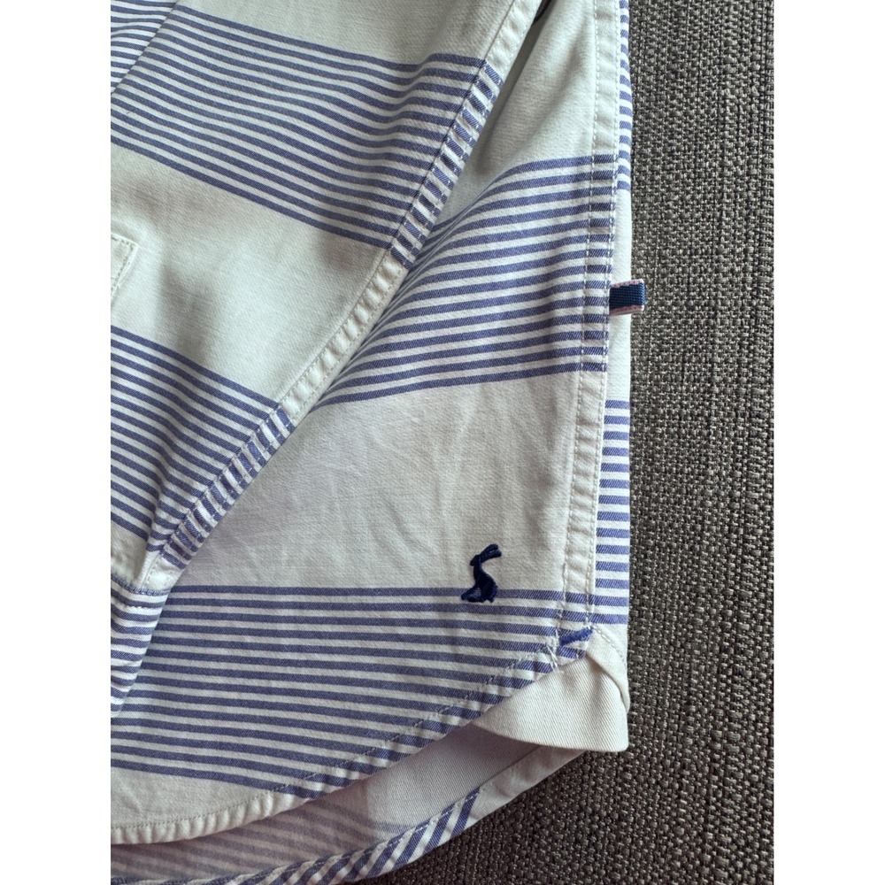 Joules Clovelly Striped Rugby Shirt Blue White Cotton Mariners Grade Womens 8 - Picture 4 of 11